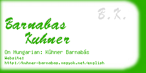 barnabas kuhner business card