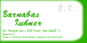 barnabas kuhner business card